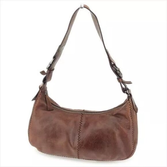 Francesco Biasia Shoulder bag Brown Black leather Woman Authentic - Picture 1 of 7